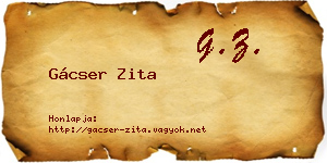 Gácser Zita névjegykártya