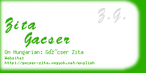 zita gacser business card